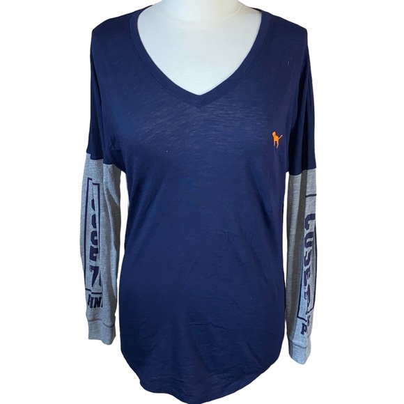 Victoria’s Secret PINK SU Syracuse University Orangemen Long Sleeve V-Neck Tee - Picture 3 of 6